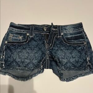 Miss Me Blue Jean Shorts Distressed Vintage Style